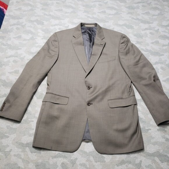 Burberry London Suit Mens 42 Gray Wool Two Button Made In USA - Picture 1 of 10